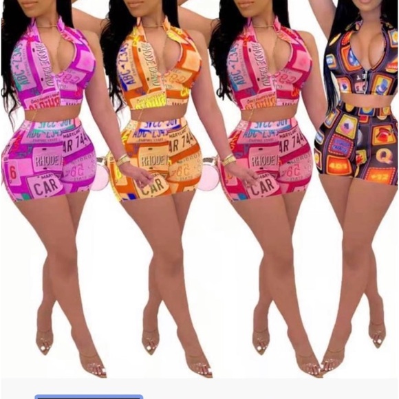 Sexy zipper printed 2pc swimsuit - Picture 1 of 1